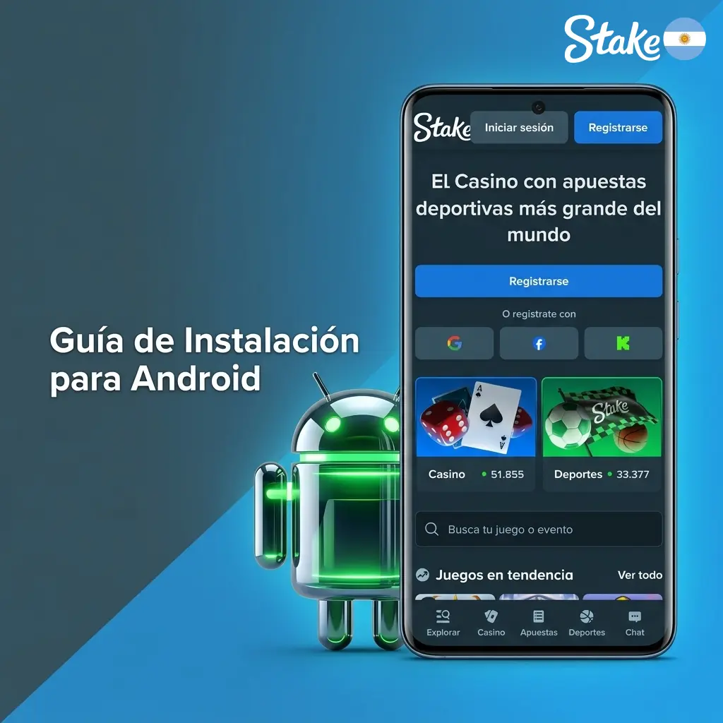 Guía de instalación de APK en Android: habilitá fuentes desconocidas, descargá e instalá la app de Stake en menos de 30 segundos.