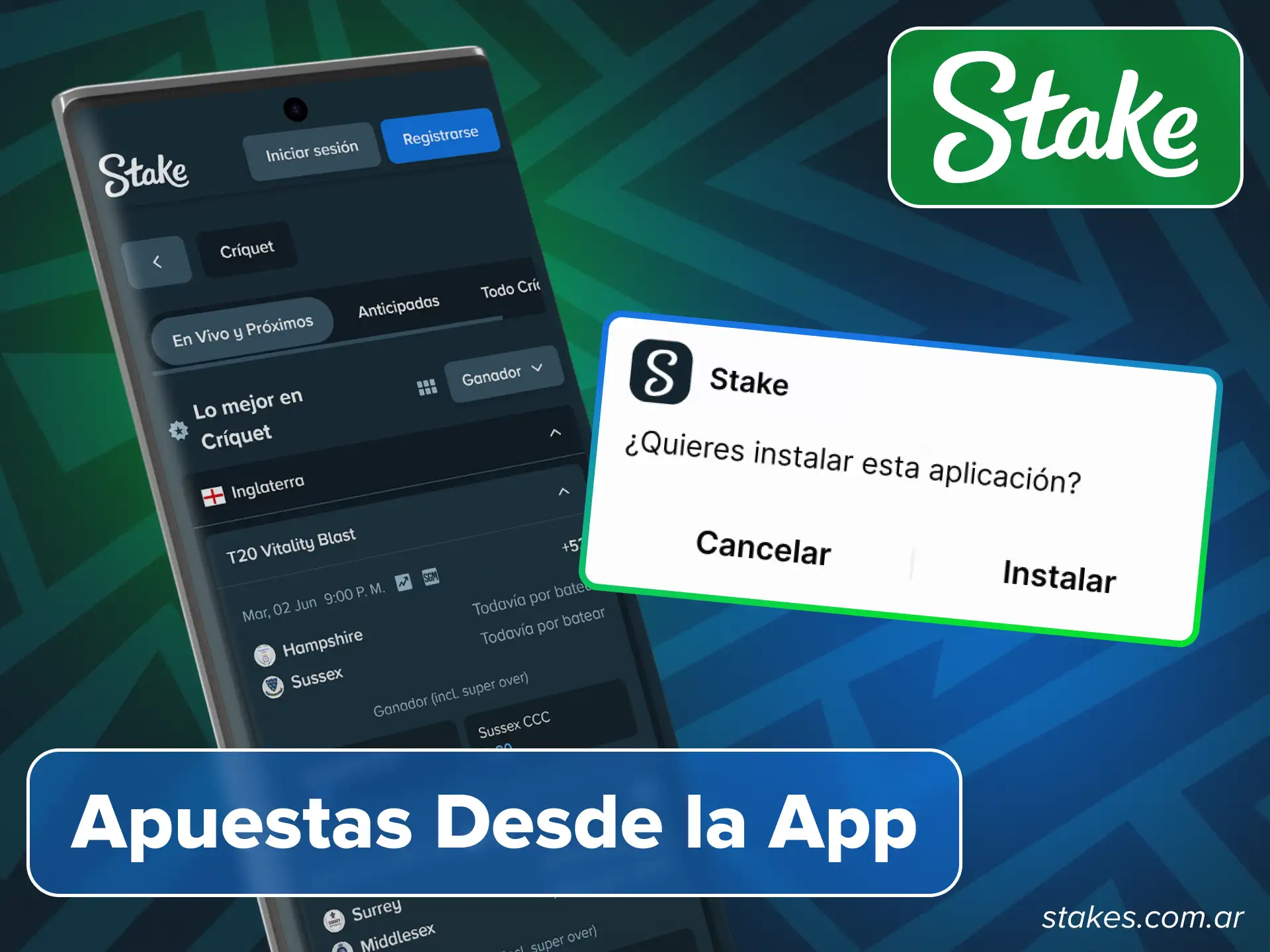 Descarga la aplicación Stake para Android y apuesta en críquet.