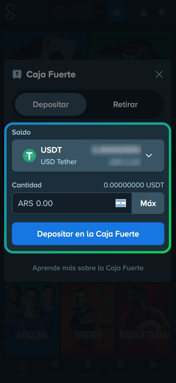 Deposita para empezar a apostar en hockey en Stake.